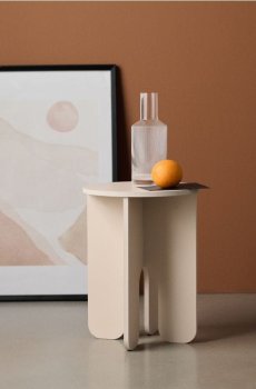 Круглий кавовий столик - бежевий