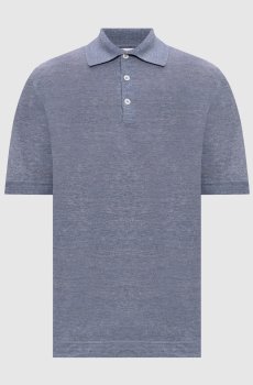 Голубое поло с льном