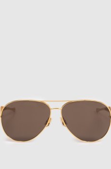 Золотые солнцезащитные очки-авиаторы Sardine