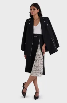 Женская черная юбка pleated panel Черный 44 Karl Lagerfeld A3W12017