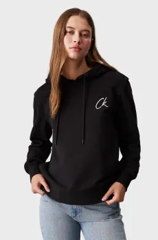 Женское черное худи EMBROIDERED CK REGULAR Черный XS Calvin Klein Jeans J20J224179