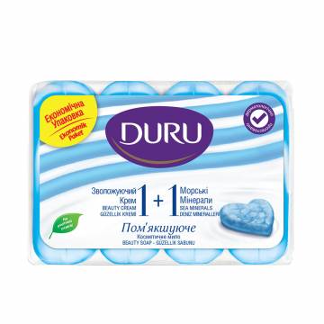 Крем-мыло твердое DURU Увлажняющий крем и морские минералы 1+1, 4*80 г Крем-мыло твердое DURU Увлажняющий крем и морские минералы 1+1, 4*80 г