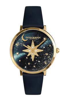 Olivia Burton Women Embellished Leather Straps Analogue Watch 24000081