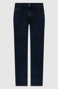 Синие джинсы с вышивкой эмблемы