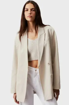 Женский серый жакет LINEN TAILORED RELAXED BLAZER Серый 34 Calvin Klein K20K206672