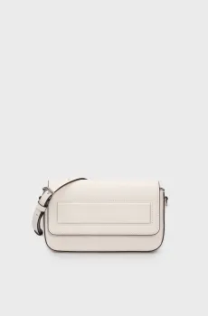 Женская белая кожаная сумка IKON K SM FLAP SHB LEATHER Белый ONESIZE Karl Lagerfeld 241W3025