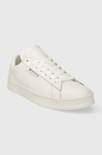 Кожаные кроссовки Tommy Jeans TJM LEATHER LOW CUPSOLE цвет белый EM0EM01374 Кожаные кроссовки Tommy Jeans TJM LEATHER LOW CUPSOLE цвет белый EM0EM01374