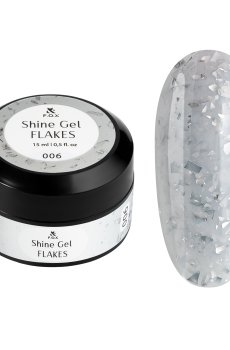 Гель для укрепления натуральных ногтей F.O.X Shine Gel Flakes 006, 15 мл