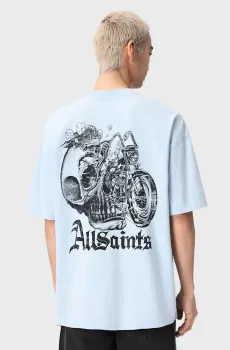Мужская голубая футболка PANHEAD Голубой S AllSaints M021PE
