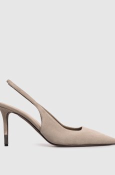 Бежевые замшевые слингбеки