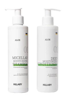 Набор Hillary Aloe Deep Moisturizing для сухих волос (шампунь, 250 мл + кондиционер, 250 мл)