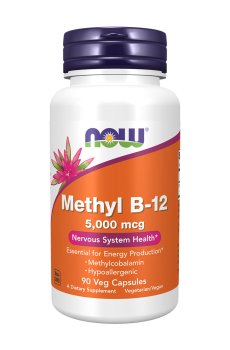 Витамин B-12 NOW foods Methyl B-12, 5000 мкг, 90 капсул
