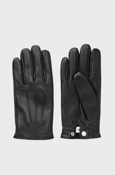 Мужские черные кожаные перчатки Черный S Sandro SHABO00946_Black