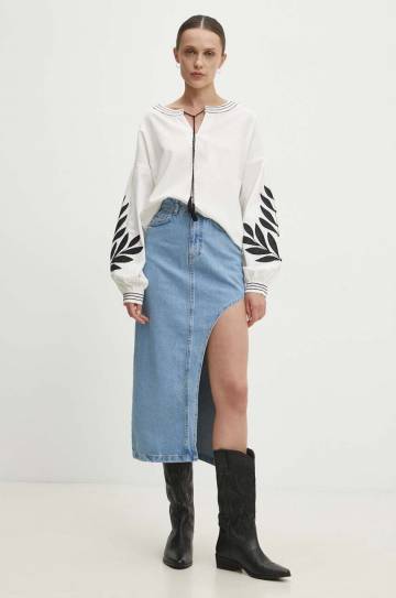 Джинсовая юбка Answear Lab maxi прямая Джинсовая юбка Answear Lab maxi прямая