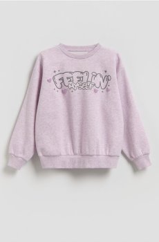 Reserved - Вільна кофта з написом - лавандовий - 878HV-04M