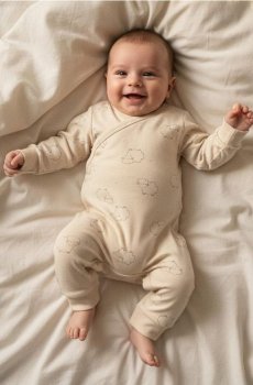 Бавовняний сліп для немовлят - кремовий