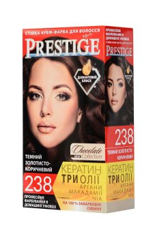 Стойкая крем-краска для волос Vips Prestige 238 Темный золотисто-коричневый, 100 мл
