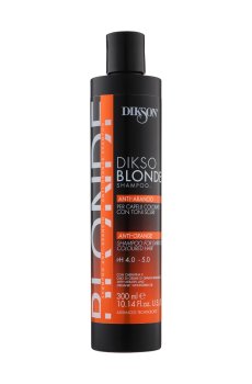 Шампунь-нейтрализатор оранжевого цвета волос Dikson Dikso Blonde Anti-Arancio Shampoo при обесцвечивании и осветлении, 300 мл