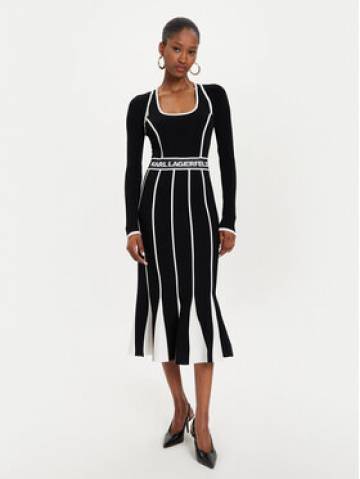 KARL LAGERFELD Трикотажна сукня 245W1330 Чорний Slim Fit KARL LAGERFELD Трикотажна сукня 245W1330 Чорний Slim Fit