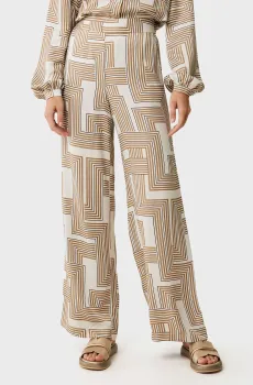 Женские бежевые брюки с узором Graphic pants Бежевый 40 Mexx MF007001751W