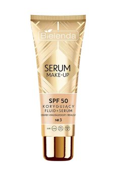 Уценка! Корректирующий флюид-сыворотка Bielenda Serum Make-Up SPF 50 для всех типов кожи лица, 3, 30 г