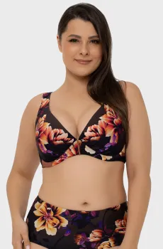 Женский темно-коричневый лиф от купальника с узором Коричневый 44D MARC&ANDRE L2501-YP-422