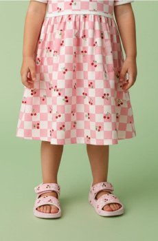 Сандалі з мотивом вишень - рожевий