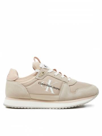 Calvin Klein Jeans Снікерcи Runner Sock Laceup Ny-Lth Wn YW0YW00840 Écru Calvin Klein Jeans Снікерcи Runner Sock Laceup Ny-Lth Wn YW0YW00840 Écru