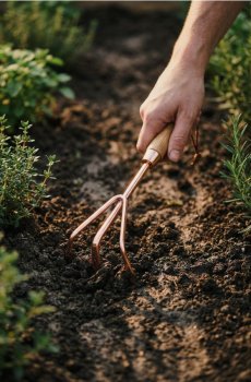 Ручні садові вила - пастельний рожевий