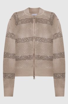 Бежевый кардиган с пайетками
