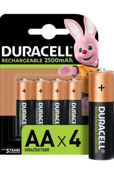 Аккумуляторы Duracell Recharge AA 2500 mAh, 4 шт