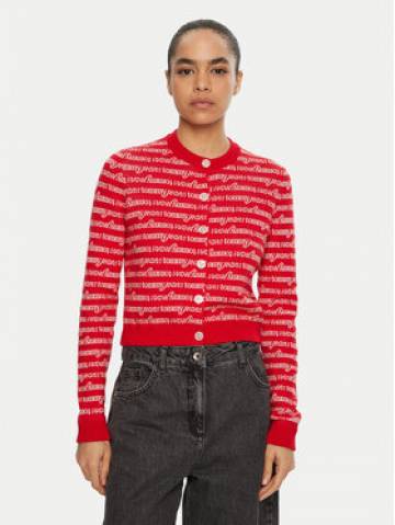 Tommy Jeans Кардиган DW0DW19340 Червоний Slim Fit Tommy Jeans Кардиган DW0DW19340 Червоний Slim Fit