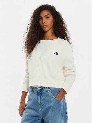 Tommy Jeans Кардиган Essential Badge DW0DW19913 Білий Relaxed Fit Tommy Jeans Кардиган Essential Badge DW0DW19913 Білий Relaxed Fit