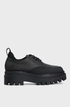 Женские черные дерби FLATFORM LACEUP DERBY Черный 39 Calvin Klein YW0YW01502
