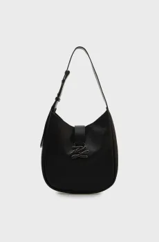 Женская черная кожаная сумка AUTOGRAPH SWING SM HOBO Черный ONESIZE Karl Lagerfeld B2W30259