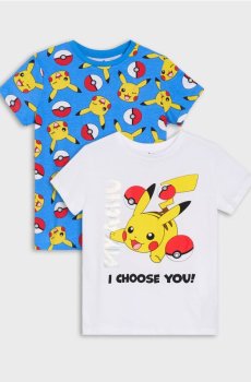 Бавовняні футболки з принтом Pokémon 2 pack - різнобарвний