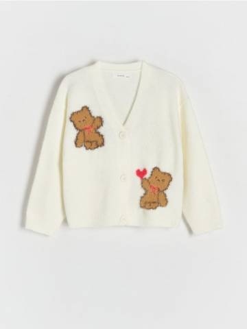 Reserved - GIRLS` SWEATER - кремовий - 083AW-01X Reserved - GIRLS` SWEATER - кремовий - 083AW-01X