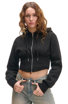 Cropp - Укорочене худі - чорний