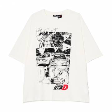 Cropp - Біла футболка з принтом Initial D - білий Cropp - Біла футболка з принтом Initial D - білий