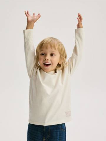 Reserved - Бавовняний лонгслів - кремовий - 597FJ-01X