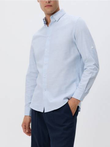 Reserved - Сорочка класичного крою з високим вмістом бавовни - блідо-блакитний - 7930H-05X