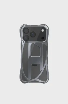 Серебристый чехол для телефона Caged D Glossy Case FW25 for iPhone 17 Pro Серебряный ONESIZE Diesel 60445