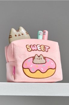Плюшева косметичка з декоративною вишивкою Pusheen the Cat - пастельний рожевий