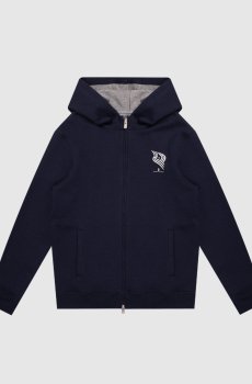 Детская синяя спортивная куртка с принтом