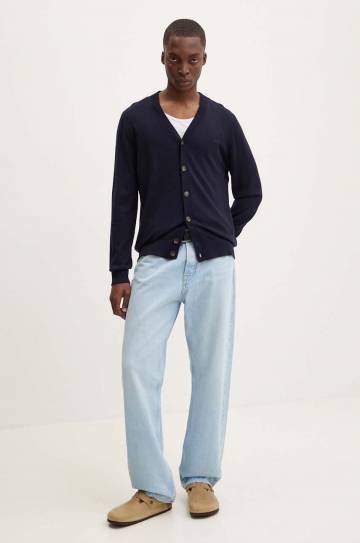 Шерстяной кардиган A.P.C. cardigan joe logo цвет синий WVAWM.H22248 Шерстяной кардиган A.P.C. cardigan joe logo цвет синий WVAWM.H22248