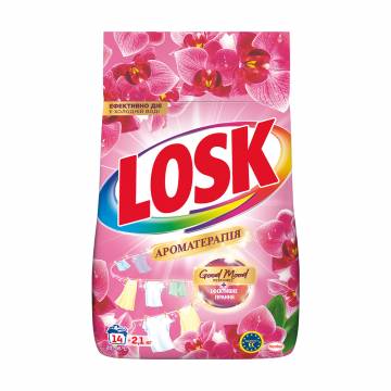 Стиральный порошок Losk Ароматерапия, с эфирными маслами и ароматом малазийских цветов, автомат, 14 стирок, 2.1 кг Стиральный порошок Losk Ароматерапия, с эфирными маслами и ароматом малазийских цветов, автомат, 14 стирок, 2.1 кг