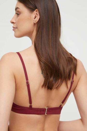 Купальный бюстгальтер Calvin Klein Underwear цвет бордовый Купальный бюстгальтер Calvin Klein Underwear цвет бордовый