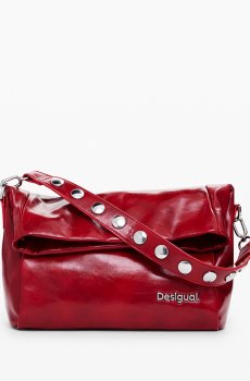 Desigual Structured Shoulder Bag with Floral Key Chain