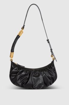 Черная кожаная сумка-хобо Ébène