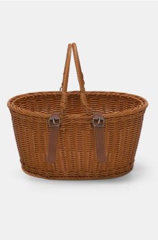 Плетений велосипедний кошик з ручками - золотисто-коричневий